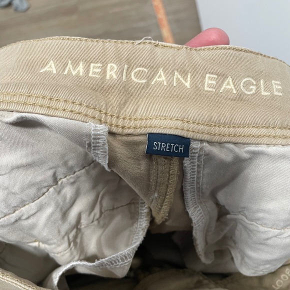 American Eagle Kick Boot Khaki Pants Tan Stretch Chino Womens Size 6 Regular - Picture 8 of 10